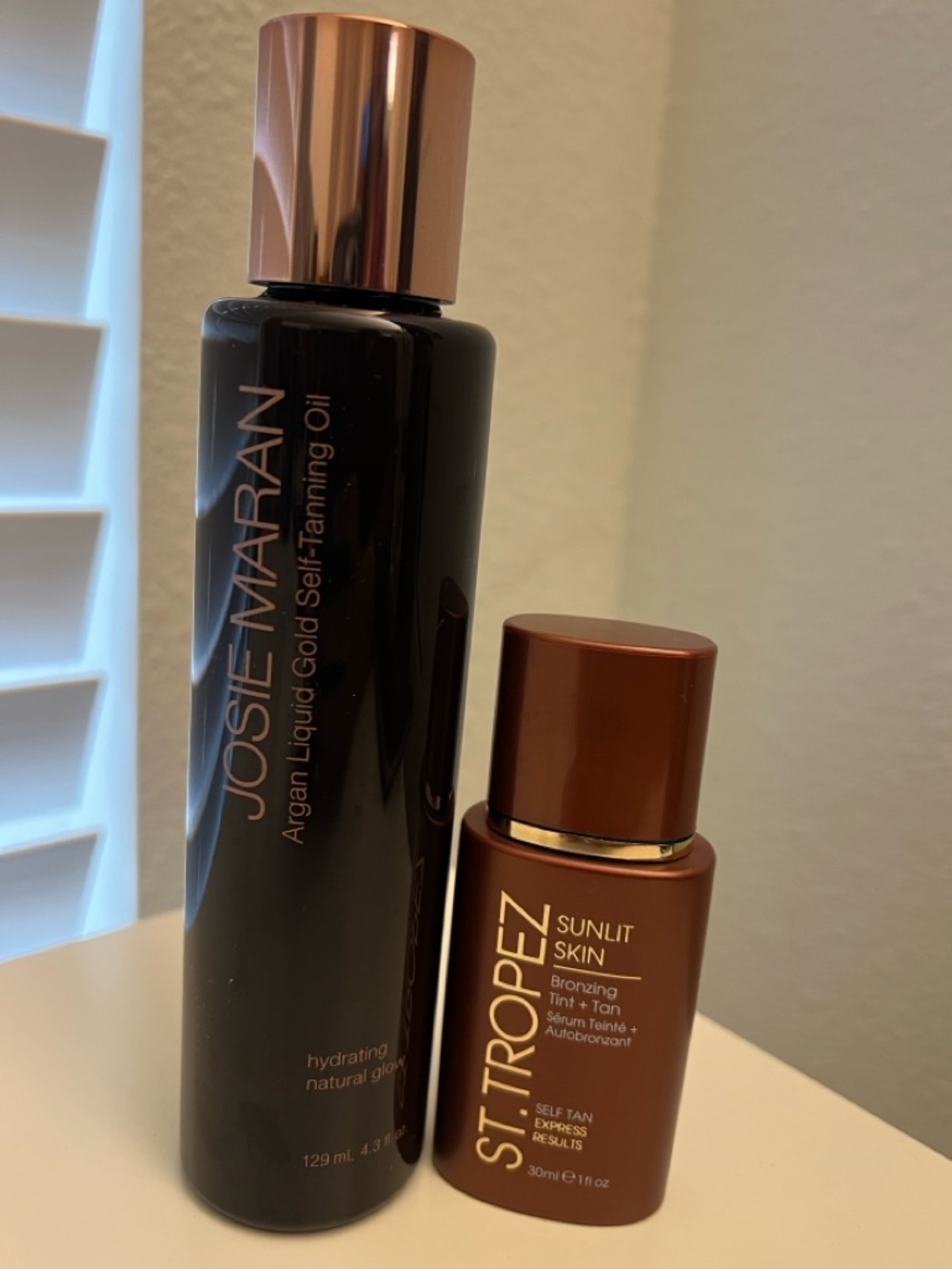 JOSIE MARAN Bronze Self-Tanning Oil & St. Tropez Bronzing tint face body tan